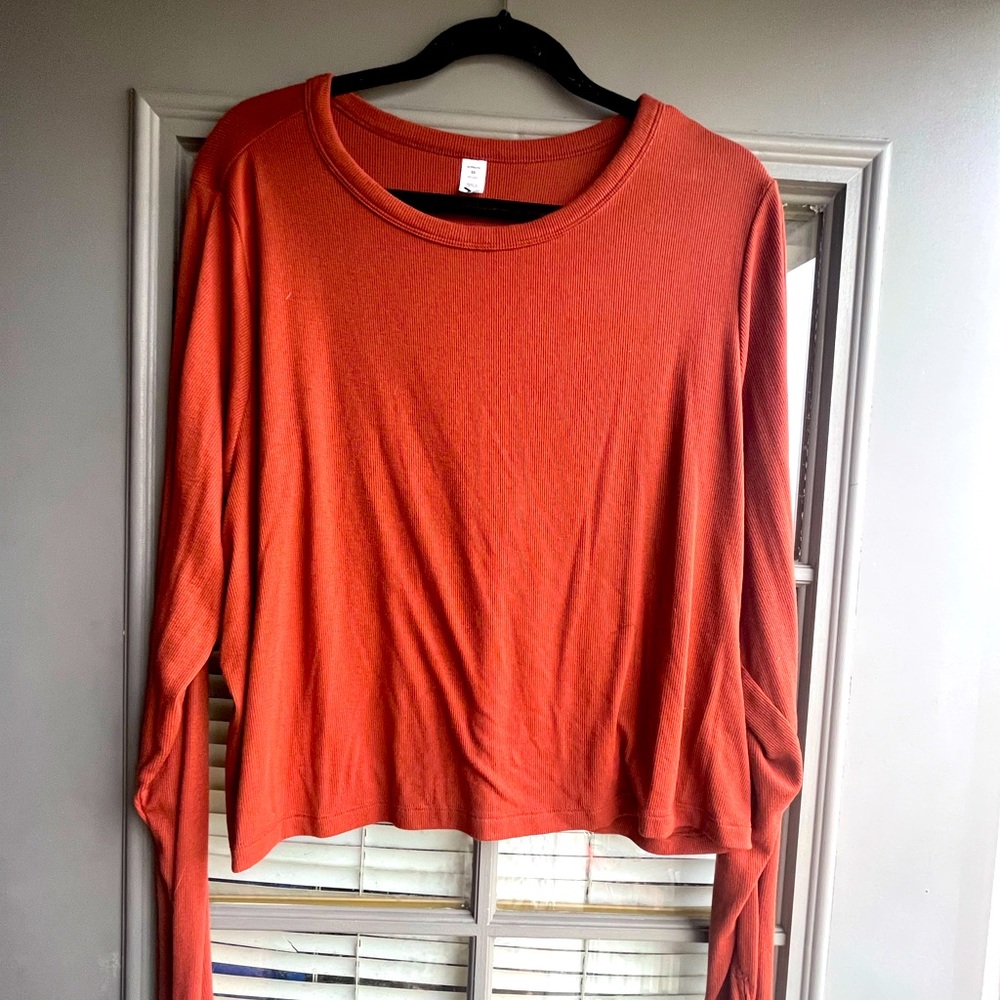 Long sleeve crop workout tee